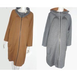 MAISON ULLENS COAT Reversible Cashmere Silk Made in Italy